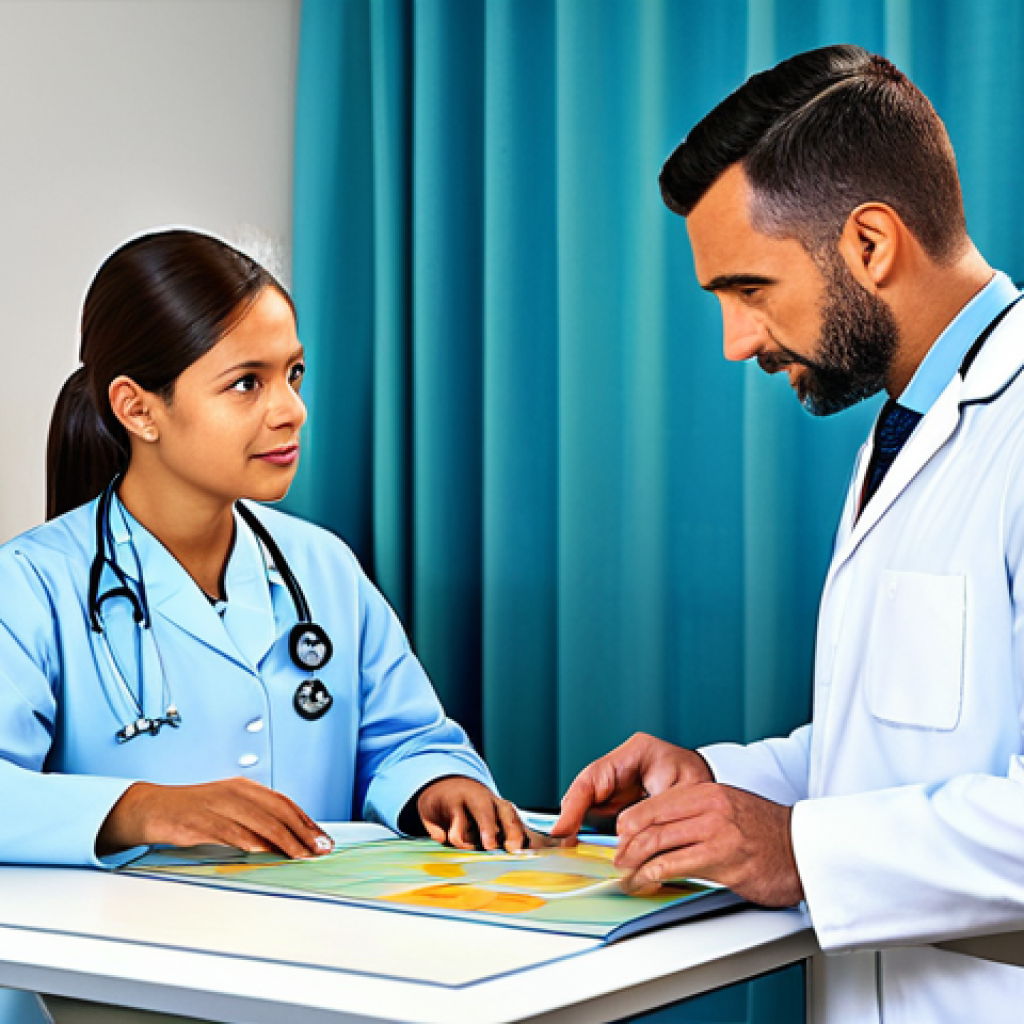 **
"A pediatric oncologist, fully clothed in professional attire, explaining a radiation therapy plan to the parents of a child using a 3D model, modern hospital setting, family-friendly, safe for work, appropriate content, perfect anatomy, natural proportions, well-lit, educational, professional illustration."
**