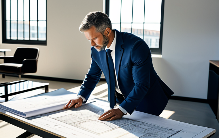 **Prompt:** A professional architect in a modern, sunlit office, reviewing blueprints, wearing a modest business suit, fully clothed, appropriate attire, safe for work, perfect anatomy, natural proportions, detailed architectural drawings, high quality rendering.