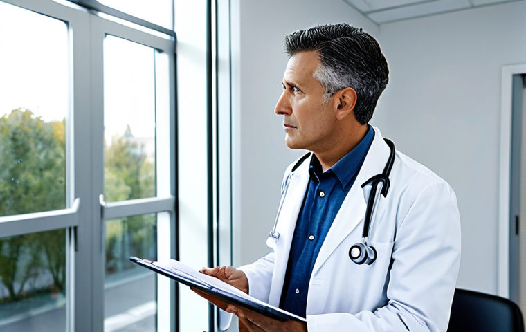 Focused Doctor Explaining Treatment**

"A professional doctor, fully clothed in a clean white coat, explaining a lung cancer treatment plan to a patient in a modern, well-lit clinic, appropriate content, safe for work, perfect anatomy, natural proportions, professional setting, modest attire, educational context."

**