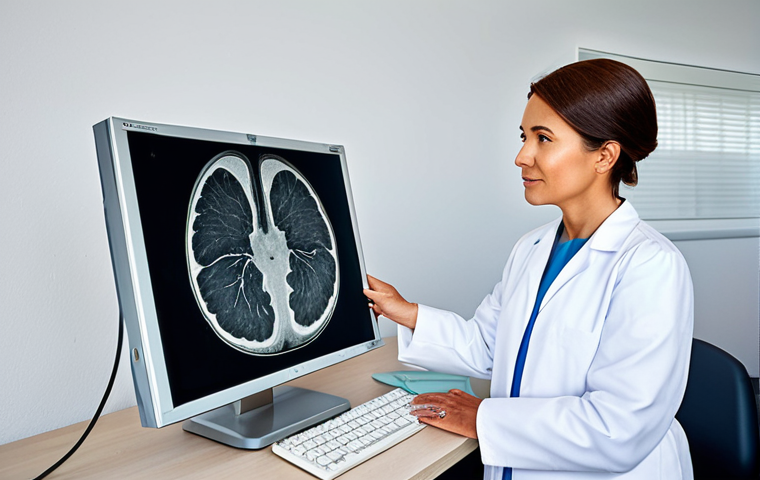 방사선 치료 적정 주기 - "A medical professional explaining radiation therapy to a patient, using a diagram illustrating tumo...