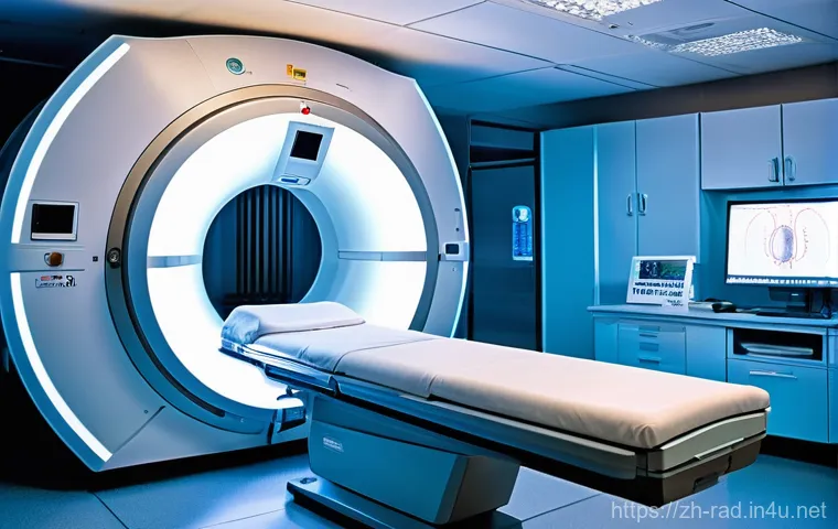 MRI 검사와 방사선 치료의 관계 - **"The King of Soft Tissue Imaging"**
    A highly detailed, almost ethereal 3D rendering of the hum...