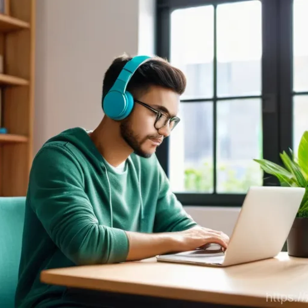 방사선 노출 줄이는 방법 - **Prompt:** A modern, brightly lit study room. A young adult, dressed in comfortable casual wear, is...