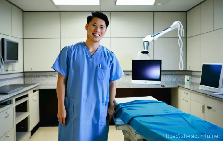 위장 X ray 검사 과정 - **Prompt:** A young, professional-looking East Asian woman in her late 20s sits at a modern, clean d...