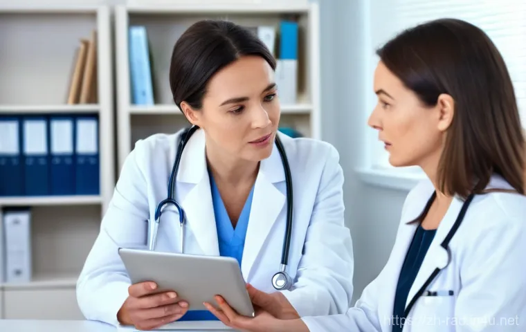 갑상선 검사 의료보험 적용 - Routine Thyroid Health Check-up**
A bright, clean clinic room bathed in soft, natural light. A calm ...