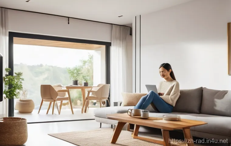 방사선 안전 지침 - **Prompt for everyday technology and comfort:**
    "A cozy, sunlit living room with a modern, minim...