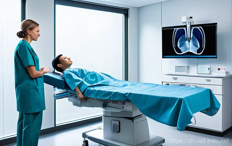 방사선과 진료 절차 - **Prompt 1: Seamless Digital Healthcare Journey**
    A bright, modern hospital reception area, devo...