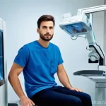 X ray와 CT 차이점 - **Prompt 1: X-ray for Initial Bone Assessment**
    A clear, bright image of a modern X-ray room. A ...