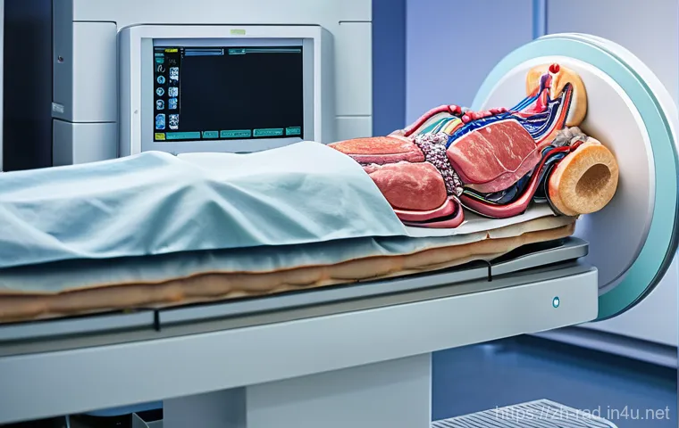 X ray와 CT 차이점 - **Prompt 1: X-ray for Initial Bone Assessment**
    A clear, bright image of a modern X-ray room. A ...